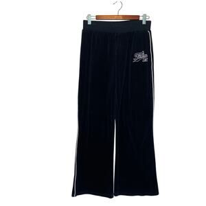 FUBU x Forever 21 Velour Wide Leg High Rise Pants Embroidered Y2K Streetwear S